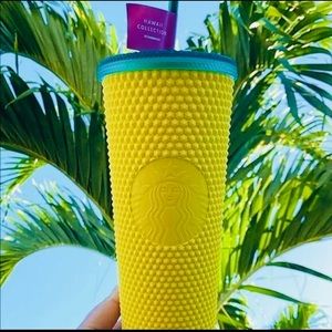 Starbucks Yellow Pineapple Studded Tumbler Cold Cup 24oz Hawaii Exclusive NWT